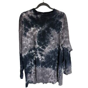 Free People Be Free Tie Dye Oversize Long Sleeve T-Shirt Size Large
